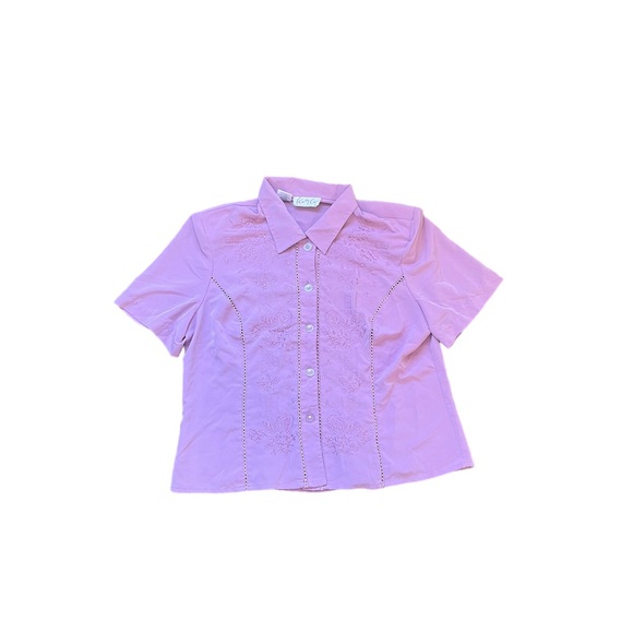 Mauve Embroidered Button Up - Picture 1 of 4